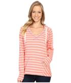 Columbia Tropic Haventm Stripe Hoodie (hot Coral Stripe) Women's Sweatshirt