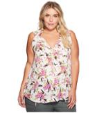 B Collection By Bobeau Plus Size Dahlia Woven Tank Top (tropical Floral) Women's Sleeveless