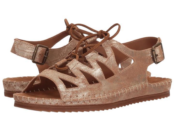 Trask Chandler (gold Metallic Sheepskin) Women's Dress Sandals