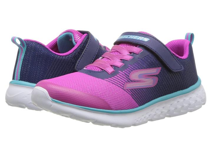 Skechers Kids Go Run 400 (little Kid/big Kid) (navy/pink) Girl's Shoes