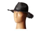 Bcbgmaxazria Frayed Panama Hat (black) Caps