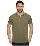 Lucky Brand Burnout Pique Polo Shirt (olive) Men's Clothing