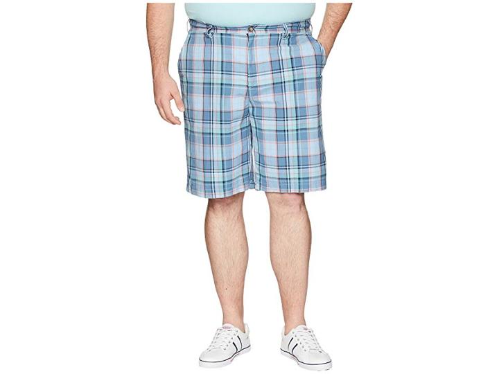 Nautica Big & Tall Big Tall Roadmap Plaid Shorts (noon Blue) Men's Shorts