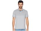 Quiksilver Waterman Striped Reel Backlash Technical Polo (light Grey Heather) Men's Clothing