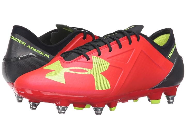Under Armour Ua Spotlight Hybrid (rocket Red/high-vis Yellow/black) Men's Cleated Shoes