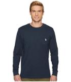 U.s. Polo Assn. Long Sleeve Crew Neck Pocket T-shirt (peacoat Heather) Men's Clothing