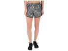 Under Armour Fly By Printed Run Shorts (black/white/reflective) Women's Shorts