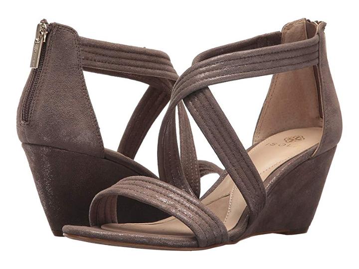 Isola Fia (smoke Distressed Foil Suede) Women's Dress Sandals