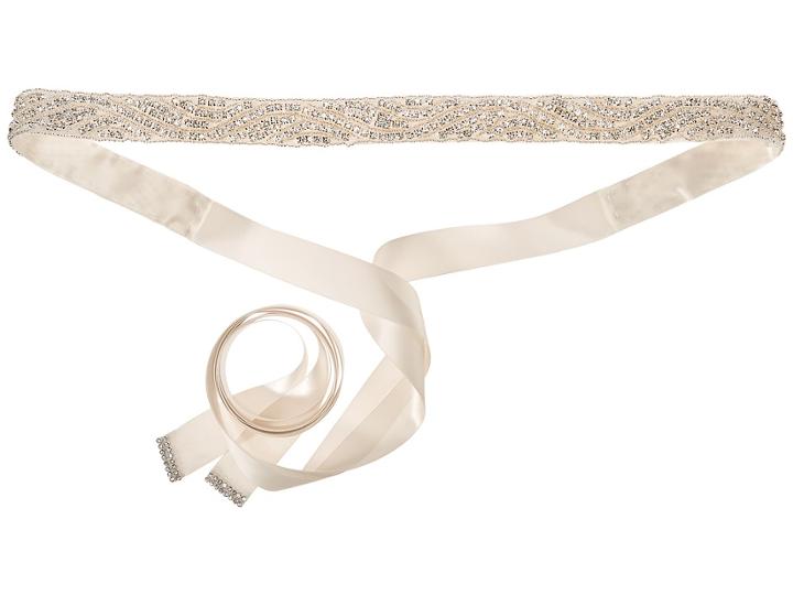 Nina Satin/crystal Sash (ivory) Women's Belts
