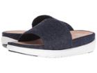 Fitflop Loosh Luxetm Slide Sandals (dark Blue Denim) Women's  Shoes