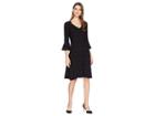 Gabby Skye Bell Sleeve Fit Flare Sweater Dress (black) Women's Dress