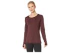 Nike Pro Mesh Long Sleeve Training Top (burgundy Crush/black) Women's Long Sleeve Pullover