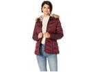 Jessica Simpson Quilted Jacket W/ Faux Fur Hood (merlot) Women's Coat