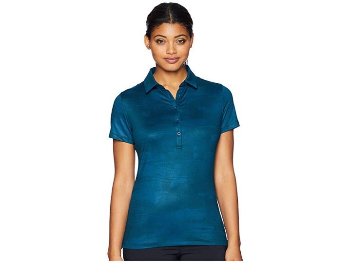 Under Armour Golf Zinger Novelty Polo (techno Teal/techno Teal/techno Teal) Women's Short Sleeve Pullover