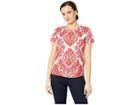 Lucky Brand Print Tee (red Multi) Women's T Shirt