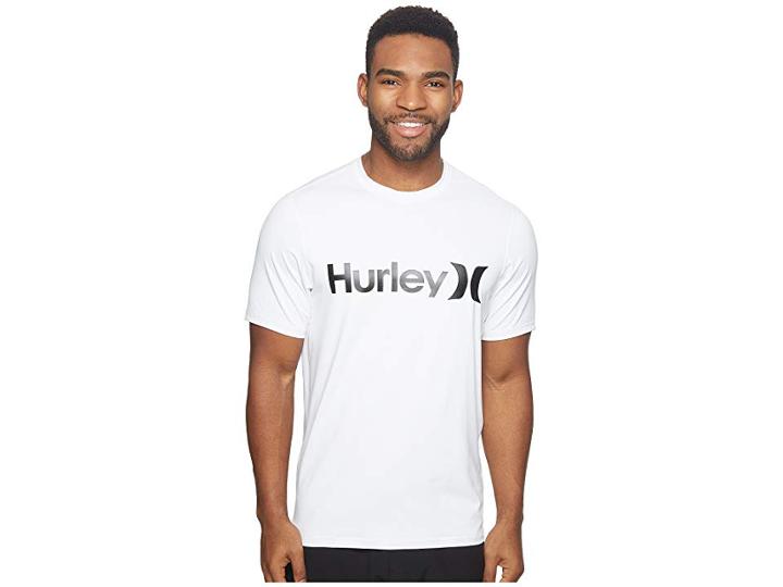 Hurley One Only Short Sleeve Surf Shirt (white) Men's Swimwear