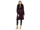 French Connection Military Inspired W/ Faux Fur Collar (wine) Women's Coat