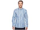 Bugatchi Shaped Fit Striped Woven Shirt (slate) Men's Clothing