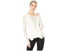 Bcbgmaxazria Coleen Peplum Top (off-white) Women's Long Sleeve Pullover