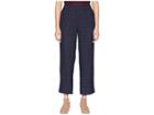 Eileen Fisher Tussah Silk Plaid Straight Ankle Pants (midnight) Women's Casual Pants