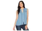 Lucky Brand Embroidered Tank Top (provincial Blue) Women's Clothing