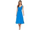Catherine Catherine Malandrino Lindy Pleated Neck Tie Around Midi Dress (victoria Blue) Women's Dress