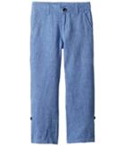 Janie And Jack Linen Roll-up Pants (toddler/little Kids/big Kids) (chambray) Boy's Casual Pants