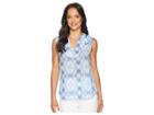 Tommy Bahama Izabella Ikat Sleeve Top (palace Blue) Women's Clothing