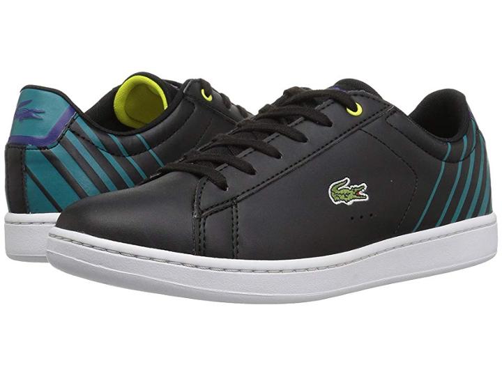 Lacoste Kids Carnaby Evo (little Kid/big Kid) (black/green) Kids Shoes