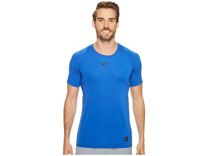 Nike Pro Fitted Short Sleeve Training Top (game Royal/black/black) Men's Short Sleeve Pullover
