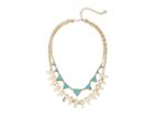Vera Bradley Triangle Double Statement Necklace (gold Tone) Necklace