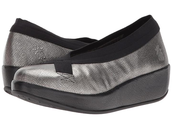 Fly London Bobi (antique Silver/black Franz/mousse) Women's Shoes