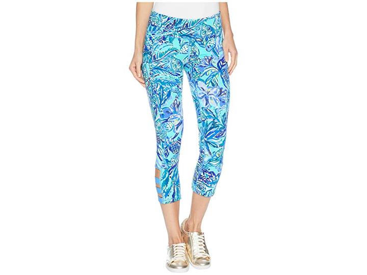 Lilly Pulitzer Upf 50+ Luxletic Weekender Cropped Legging (bennet Blue Sneak A Beak) Women's Casual Pants