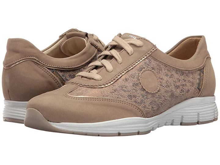 Mephisto Yael (warm Grey Bucksoft/camel Print/platinum Magic) Women's Lace Up Casual Shoes