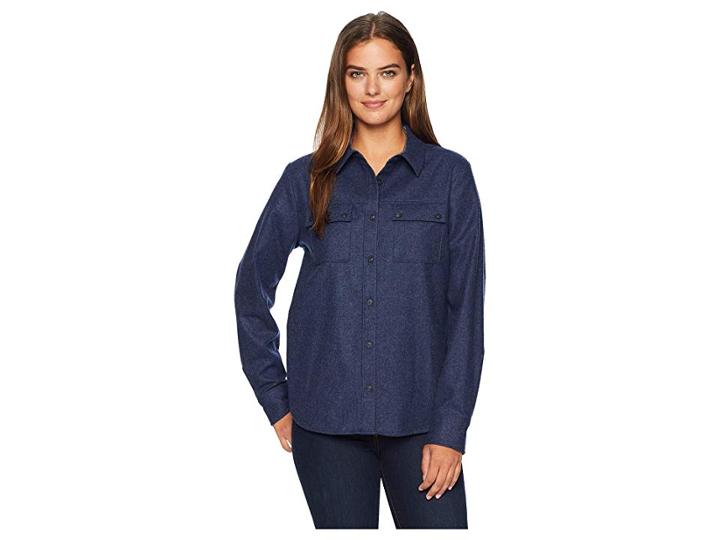Pendleton Quimby Hi-lo Wool Shirt (navy Mix) Women's Clothing