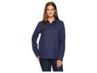 Pendleton Quimby Hi-lo Wool Shirt (navy Mix) Women's Clothing