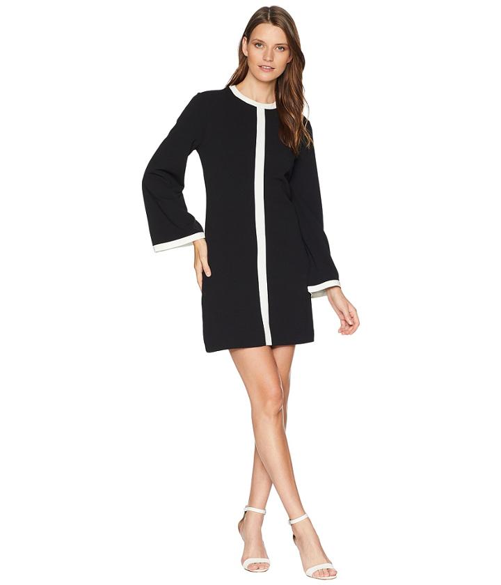 Alexia Admor Flare Sleeve Shift Dress (black/white) Women's Dress