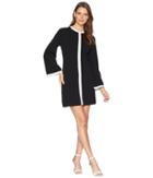 Alexia Admor Flare Sleeve Shift Dress (black/white) Women's Dress