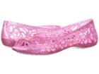 Crocs Kids Isabella Glitter Jelly Flat Gs (little Kid/big Kid) (vibrant Pink) Girls Shoes