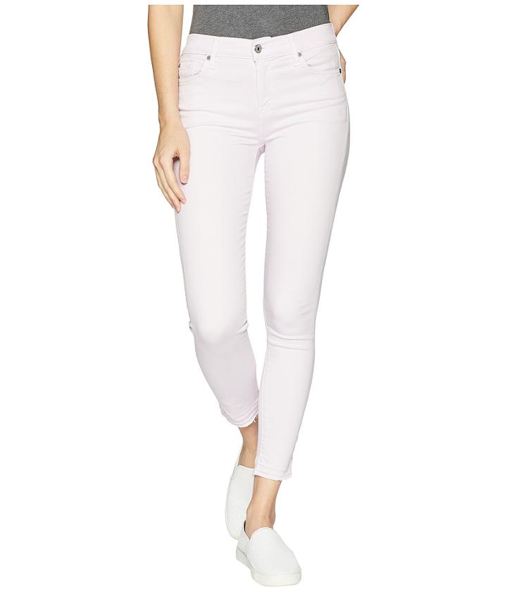 7 For All Mankind The Ankle Skinny W/ Released Hem In Pale Lavender (pale Lavender) Women's Jeans