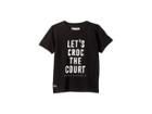 Lacoste Kids Short Sleeve Djoko Croc The Court Tee Shirt (little Kids/big Kids) (black/white) Boy's T Shirt
