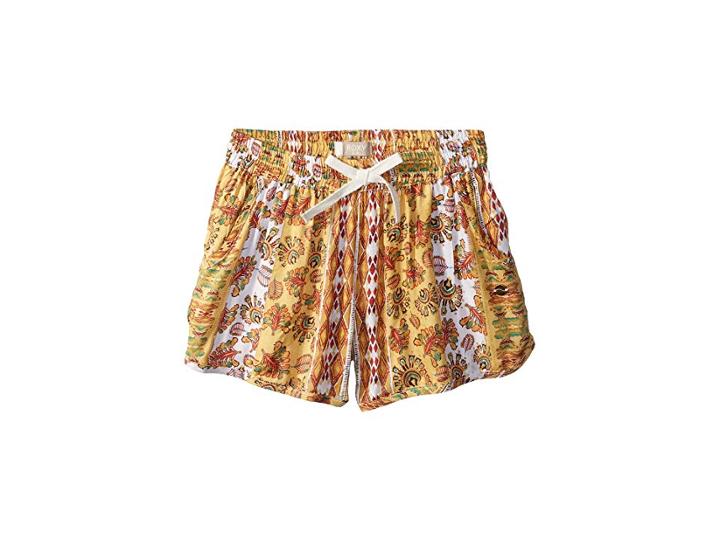 Roxy Kids Heart On Fire Shorts (big Kids) (buff Yellow Girl Vertical Flowers) Girl's Shorts