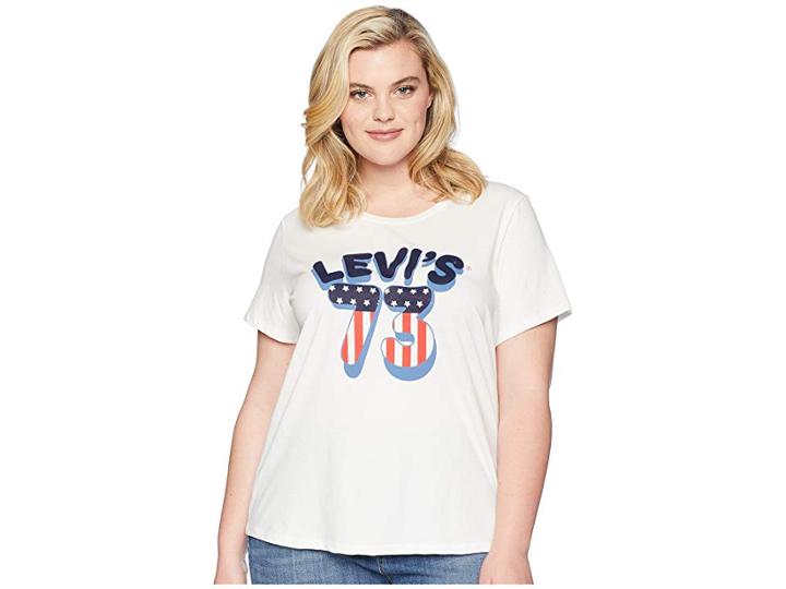 Levi's(r) Plus Perfect Tee W/o Pocket (fun July 4 Cloud Dancer) Women's T Shirt