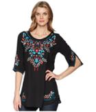 Scully Bara Embroidered Blouse (black) Women's Clothing