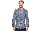 Bugatchi Shaped Fit Paisley Woven Shirt (midnight) Men's Clothing