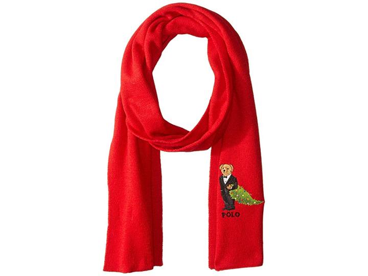 Polo Ralph Lauren Christmas Tree Bear Scarf (red) Scarves