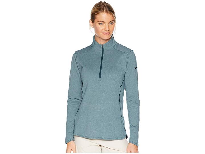 Nike Golf Dry Long Sleeve Top (midnight Spruce/heather/black) Women's Clothing