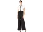 Marina Stretch Crepe Two-tone Jumpsuit With Keyhole Neck (ivory/black) Women's Jumpsuit & Rompers One Piece