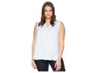 Vince Camuto Specialty Size Plus Size Sleeveless V-neck Rumple Blouse (dew Blue) Women's Blouse