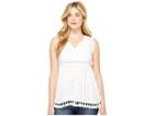Dylan By True Grit Fringed Coquette Lace And Crochet Blouse (soft White) Women's Sleeveless